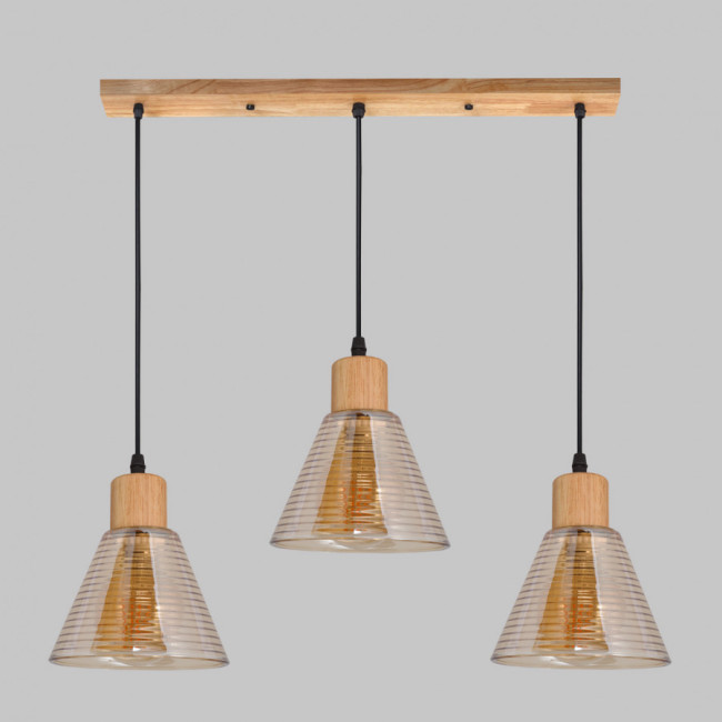 Подвесной светильник IMEX MD.5870-3-P-WOOD+BK Подвесной светильник IMEX MD.5870-3-P-WOOD+BK