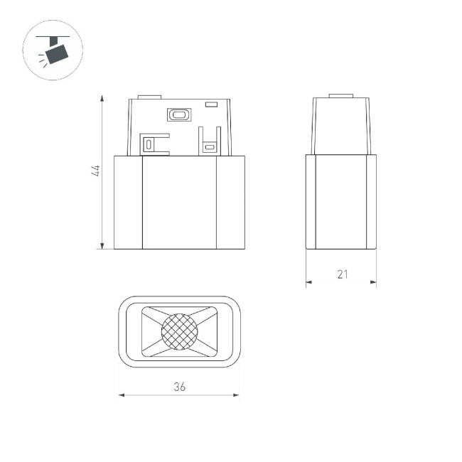 Трековый магнитный светильник Arlight MAG-ORIENT-BABY-S36x21-2W Warm3000 (BK, 24 deg, 48V) 043291 Трековый магнитный светильник Arlight MAG-ORIENT-BABY-S36x21-2W Warm3000 (BK, 24 deg, 48V) 043291