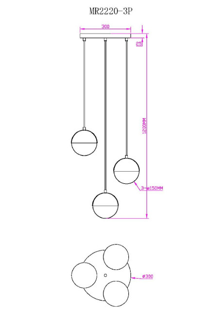 Подвесная люстра Myfar Loreen MR2220-3P Подвесная люстра Myfar Loreen MR2220-3P