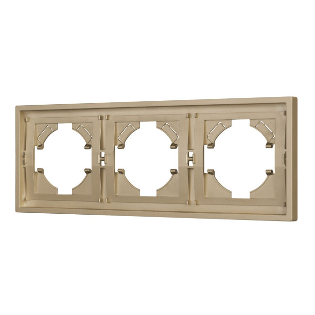 Рамка пластиковая на 3 поста Arlight FRM-TENDO-SFPL-3-GD 054651 Рамка пластиковая на 3 поста Arlight FRM-TENDO-SFPL-3-GD 054651