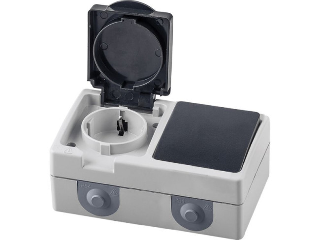 Блок розетка 1-местная выключатель 1-клавишный Stekker 32759 Блок розетка 1-местная выключатель 1-клавишный Stekker 32759