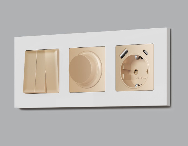 Лицевая панель для светорегулятора универсального Ambrella Volt Alfa AP6055 Лицевая панель для светорегулятора универсального Ambrella Volt Alfa AP6055