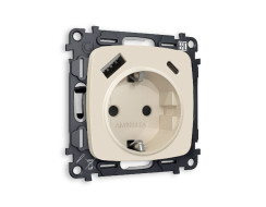 Комплект механизма розетки 2USB A+C 20W (быстрая зарядка) с/з Ambrella Volt Omega MO330010