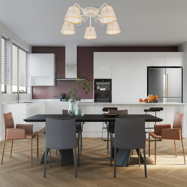 Потолочная люстра Arte Milano 341120/5 WT+G Потолочная люстра Arte Milano 341120/5 WT+G