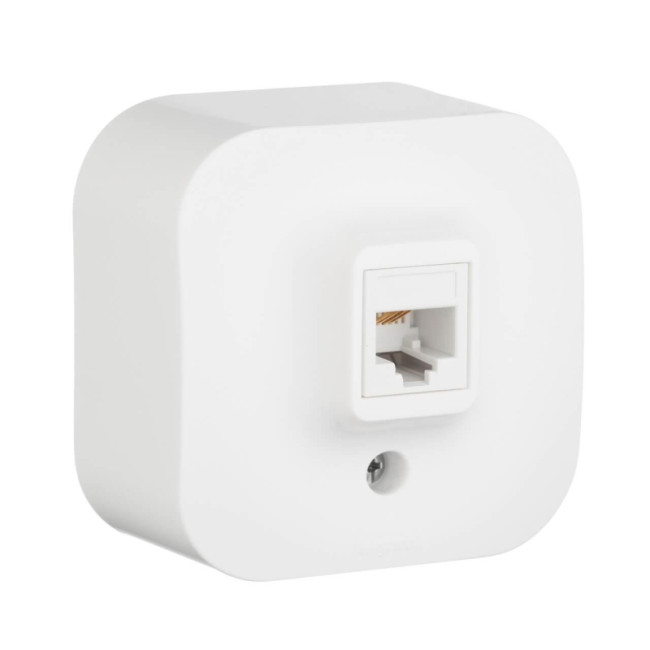 Розетка телефонная RJ11 Legrand Quteo белая 782214 Розетка телефонная RJ11 Legrand Quteo белая 782214