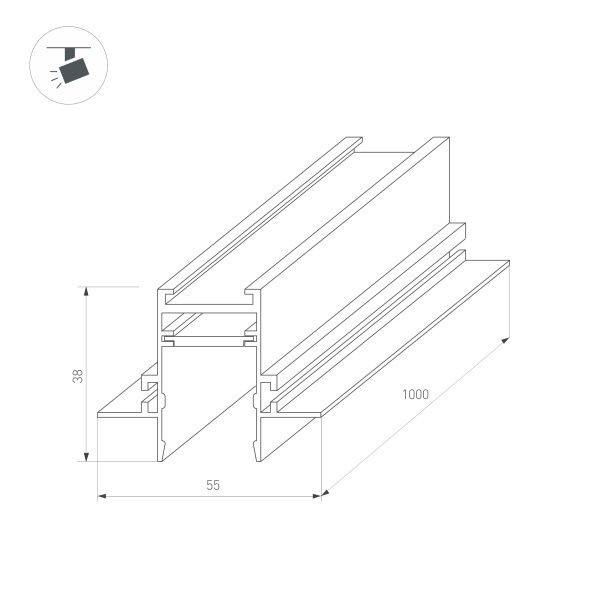 Шинопровод встраиваемый Arlight Mag-Track-2538-FDW-1000 036121 Шинопровод встраиваемый Arlight Mag-Track-2538-FDW-1000 036121