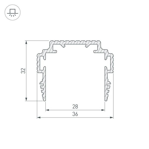 Алюминиевый профиль-держатель Arlight TEK-PLS-ZM-TK-2000 035011