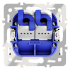 Механизм розетки компьютерной двойной RJ45+RJ45 кат.6 Voltum S70 VLS0602M
