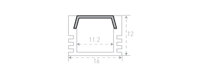Алюминиевый профиль SWG SF-1612-BL 020194 Алюминиевый профиль SWG SF-1612-BL 020194