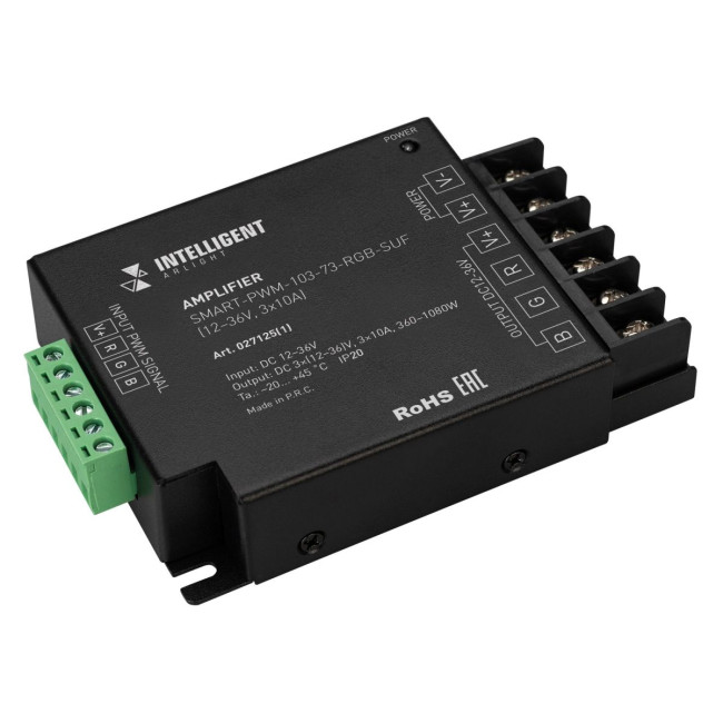 Усилитель Arlight SMART-PWM-103-73-RGB-SUF Black (12-36V, 3x10A) 027125(1) Усилитель Arlight SMART-PWM-103-73-RGB-SUF Black (12-36V, 3x10A) 027125(1)