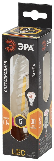 Лампа светодиодная Эра E14 5W 2700K F-LED BTW-5W-827-E14 Б0027935 Лампа светодиодная Эра E14 5W 2700K F-LED BTW-5W-827-E14 Б0027935