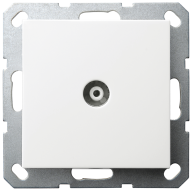 Розетка TV Jasmart проходная с накладкой белый глянцевый G6002W