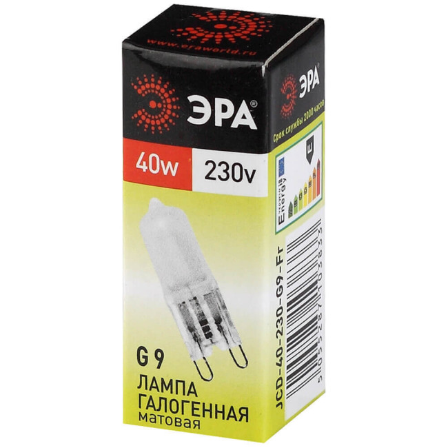 Лампа галогенная ЭРА G9 40W 2700K матовая G9-JCD-40-230V-FR C0027368 Лампа галогенная ЭРА G9 40W 2700K матовая G9-JCD-40-230V-FR C0027368