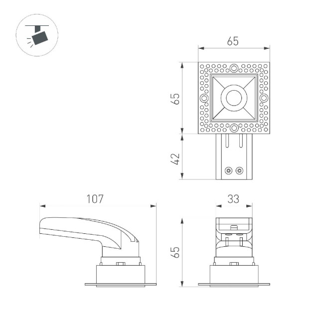 Встраиваемый светильник Arlight MS-RIALTO-TRIMLESS-S40x40-9W Day4000 048327 Встраиваемый светильник Arlight MS-RIALTO-TRIMLESS-S40x40-9W Day4000 048327