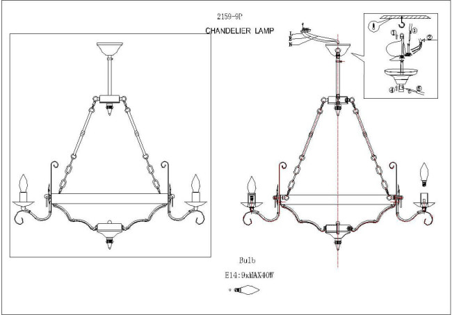 Подвесная люстра F-Promo Boulogne 2159-9P