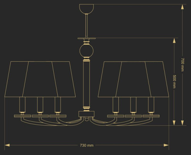 Люстра на штанге Kutek Rossano ROS-ZW-6(BN/A) Люстра на штанге Kutek Rossano ROS-ZW-6(BN/A)