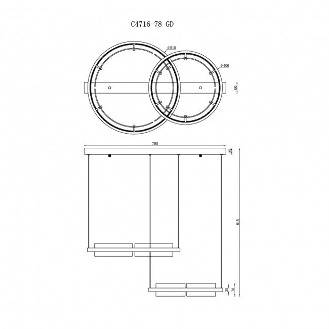 Подвесная люстра iLedex Meridian C4716-78 GD Подвесная люстра iLedex Meridian C4716-78 GD