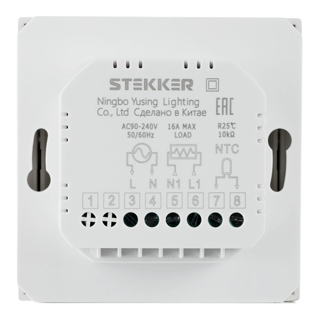 Терморегулятор Wi-Fi (механизм) Stekker Эмили RSW00-5119-01 белый фарфор soft touch 50376 Терморегулятор Wi-Fi (механизм) Stekker Эмили RSW00-5119-01 белый фарфор soft touch 50376