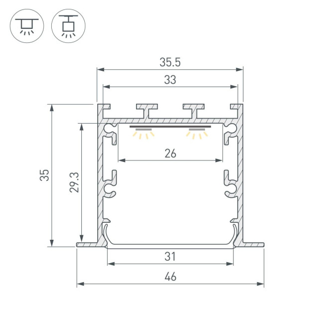 Профиль Arlight LINIA49-F-M-2000 WHITE 057032 Профиль Arlight LINIA49-F-M-2000 WHITE 057032