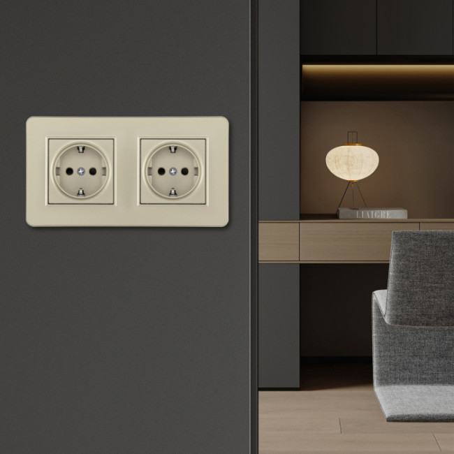 Розетка Arte Milano SET16-2-40-1x2 shampan Розетка Arte Milano SET16-2-40-1x2 shampan