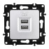 Розетка USB 2.1А+1А Arte Milano 217.46-1.silver