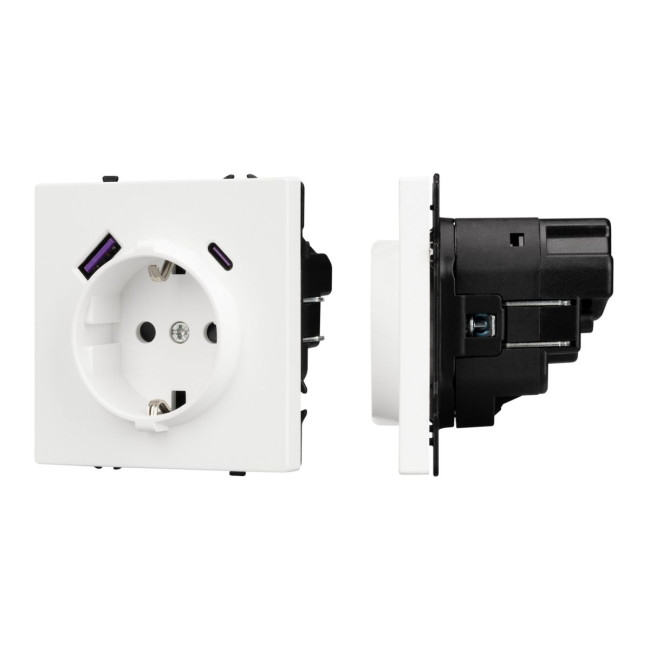 Механизм розетки с USB зарядкой Arlight SCT-NOBE-MUAC-SFPL-WH (230V, 16A) 054284 Механизм розетки с USB зарядкой Arlight SCT-NOBE-MUAC-SFPL-WH (230V, 16A) 054284