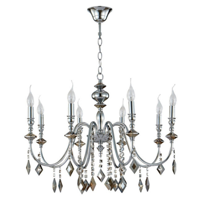 Подвесная люстра Crystal Lux MERCEDES SP8 CHROME/SMOKE Подвесная люстра Crystal Lux MERCEDES SP8 CHROME/SMOKE