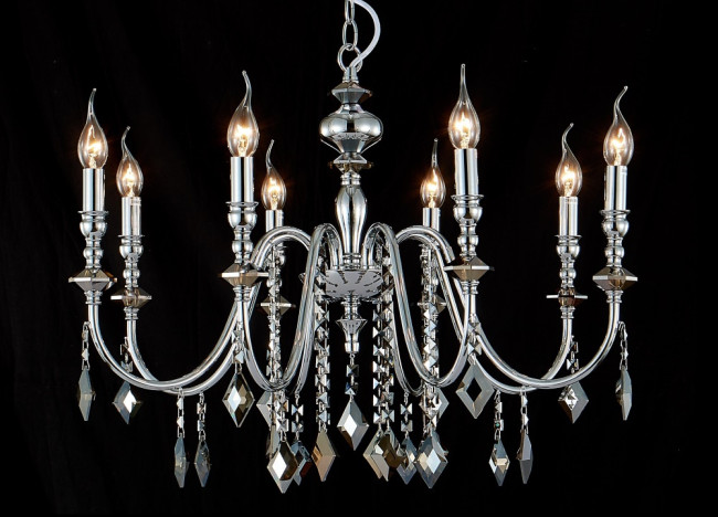 Подвесная люстра Crystal Lux MERCEDES SP8 CHROME/SMOKE Подвесная люстра Crystal Lux MERCEDES SP8 CHROME/SMOKE