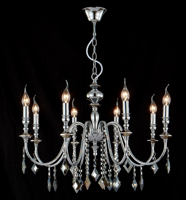 Подвесная люстра Crystal Lux MERCEDES SP8 CHROME/SMOKE Подвесная люстра Crystal Lux MERCEDES SP8 CHROME/SMOKE