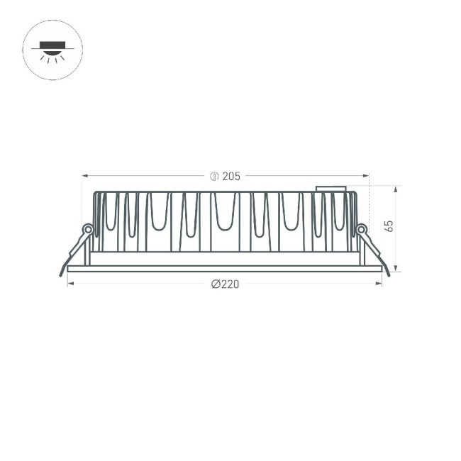 Встраиваемый светильник Arlight MS-MIST-BUILT-R220-30W Warm3000 (WH, 110 deg, 230V) 041611