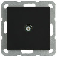 Розетка TV Jasmart проходная с накладкой черный матовый (soft touch) G6002PB
