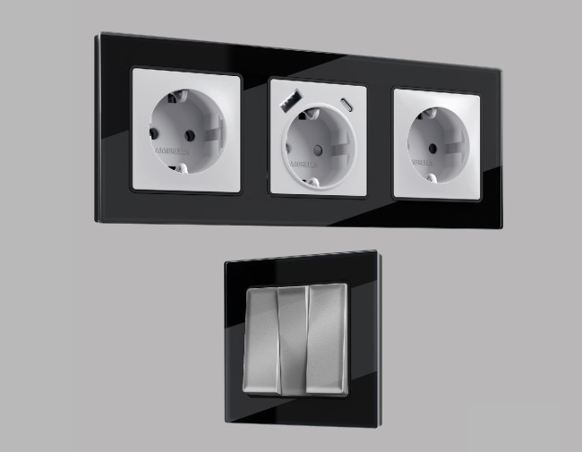 Рамка четырехместная Ambrella Volt Platos AF380804 Рамка четырехместная Ambrella Volt Platos AF380804