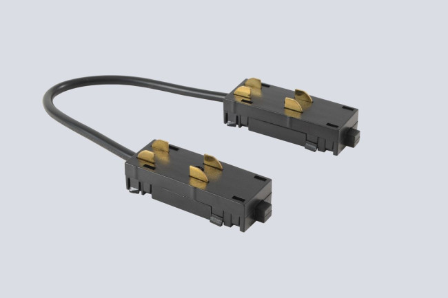 Соединитель питания угловой для накладного шинопровода 220V Crystal Lux CLT 0.205 04 BL