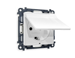 Комплект механизма розетки с/з со шторками и крышкой Ambrella Volt Alfa MA108010