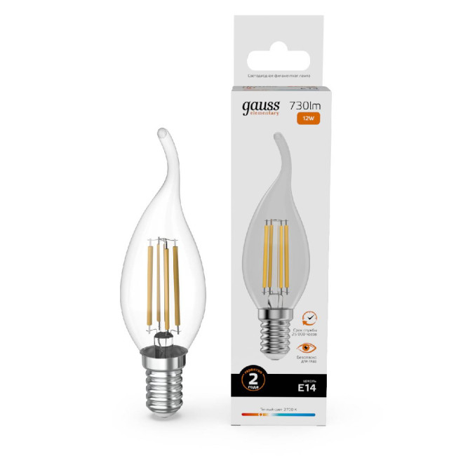 Лампа светодиодная Gauss Filament Elementary E14 12W 2700K 42112 Лампа светодиодная Gauss Filament Elementary E14 12W 2700K 42112