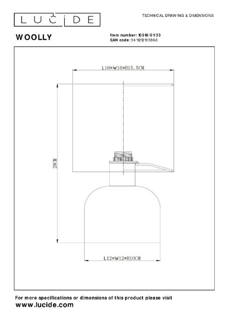 Настольная лампа Lucide Woolly 10516/01/33 Настольная лампа Lucide Woolly 10516/01/33