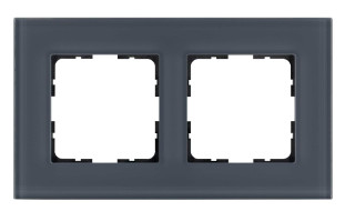 Рамка 2-постовая, стекло Маренго Jasmart G-Glass G1002GC