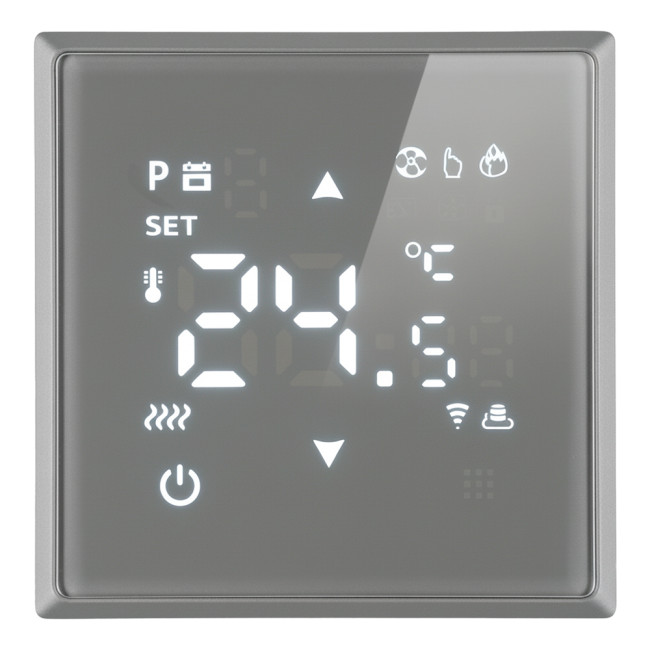 Терморегулятор Wi-Fi (механизм) Stekker Эмили RSW00-5119-10 платиново-серый soft touch 50378 Терморегулятор Wi-Fi (механизм) Stekker Эмили RSW00-5119-10 платиново-серый soft touch 50378