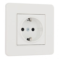 Комплект розетки с/з и шторками и рамкой Arte Milano SET16-1-40-1 white