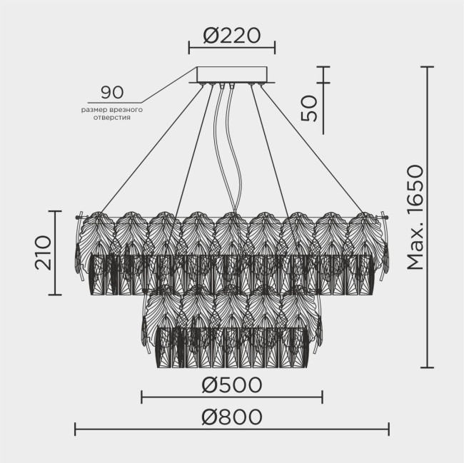 Подвесная люстра Modelux ML.7445.800.500 GD Подвесная люстра Modelux ML.7445.800.500 GD
