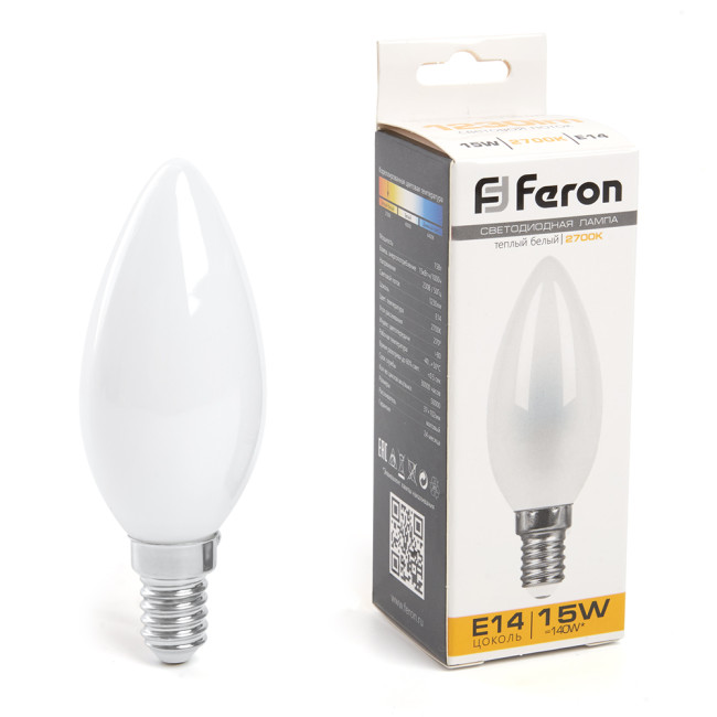 Лампа светодиодная Feron LB-717 Свеча E14 15W 2700K 38255 Лампа светодиодная Feron LB-717 Свеча E14 15W 2700K 38255