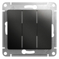 Выключатель 3-клавишный сх.3, 10AX Systeme Electric Glossa Антрацит GSL000731