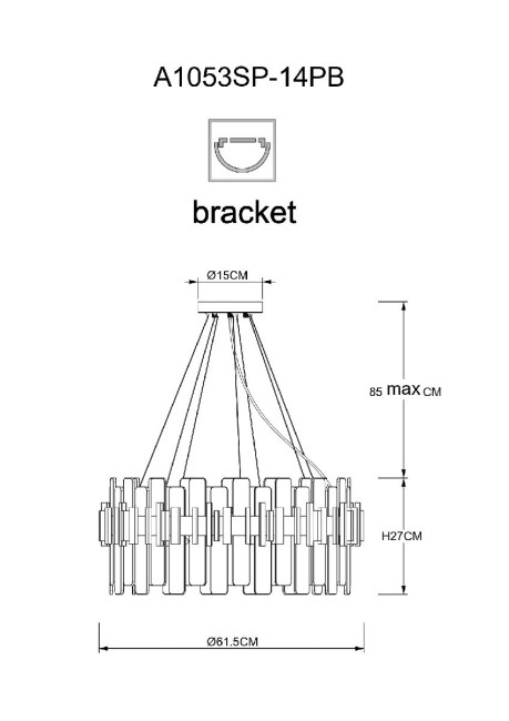 Подвесная люстра Arte Lamp Alya A1053SP-14PB Подвесная люстра Arte Lamp Alya A1053SP-14PB