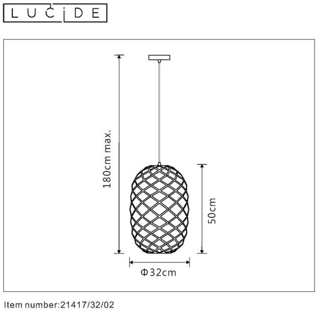 Подвесной светильник Lucide WOLFRAM 21417/32/02 Подвесной светильник Lucide WOLFRAM 21417/32/02