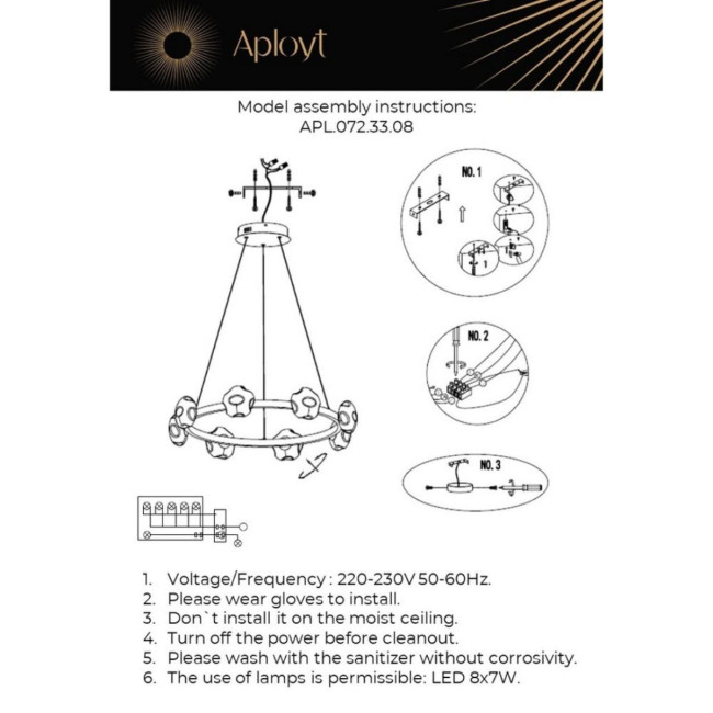 Подвесная люстра Aployt Klarissa APL.072.33.08 Подвесная люстра Aployt Klarissa APL.072.33.08