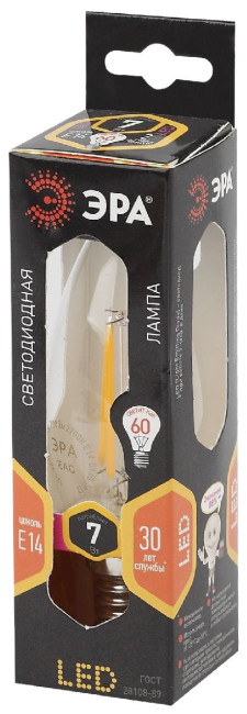 Лампа светодиодная Эра E14 7W 2700K F-LED B35-7W-827-E14 Б0027942 Лампа светодиодная Эра E14 7W 2700K F-LED B35-7W-827-E14 Б0027942