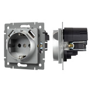 Механизм розетки с USB зарядкой Arlight SCT-MUAA-PL-GR-V (250V, 16A) 049820