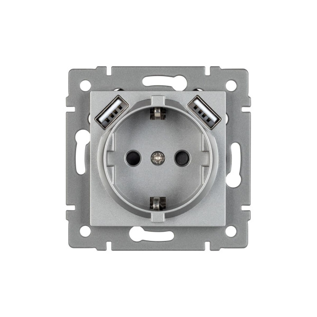 Механизм розетки с USB зарядкой Arlight SCT-MUAA-PL-GR-V (250V, 16A) 049820 Механизм розетки с USB зарядкой Arlight SCT-MUAA-PL-GR-V (250V, 16A) 049820