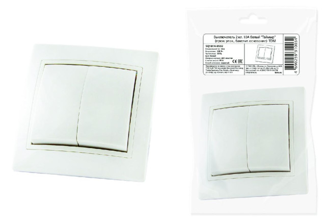 Выключатель двухклавишный Таймыр TDM Electric SQ1814-0502