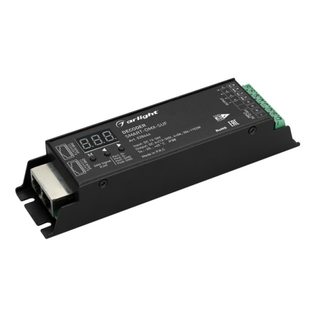 Декодер Arlight Smart-DMX-SUF (12-36V, 4x8A, RJ45) 028444 Декодер Arlight Smart-DMX-SUF (12-36V, 4x8A, RJ45) 028444